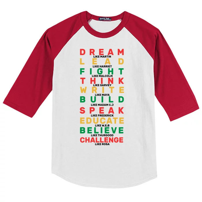 Black History Month Famous Figure Kids Colorblock Raglan Jersey