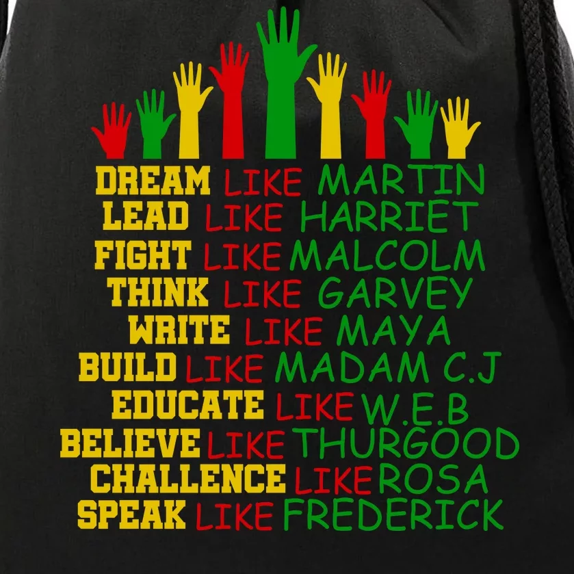 Black History Month Famous Figures Drawstring Bag