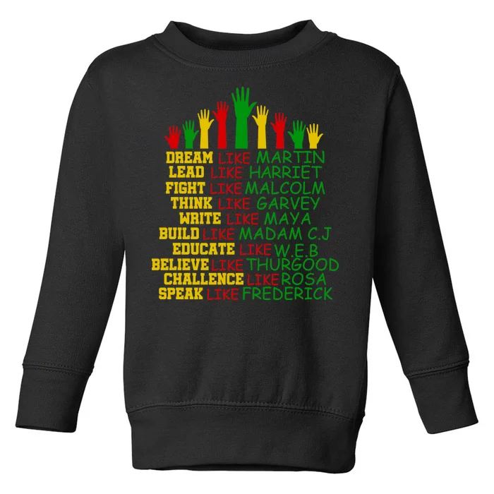 Black History Month Famous Figures Toddler Sweatshirt