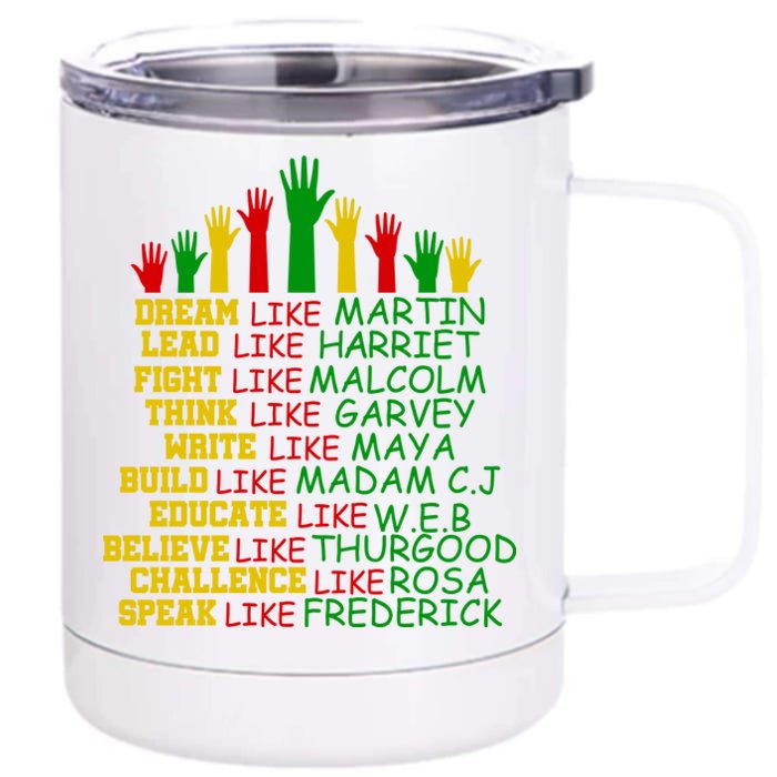 Black History Month Famous Figures Front & Back 12oz Stainless Steel Tumbler Cup