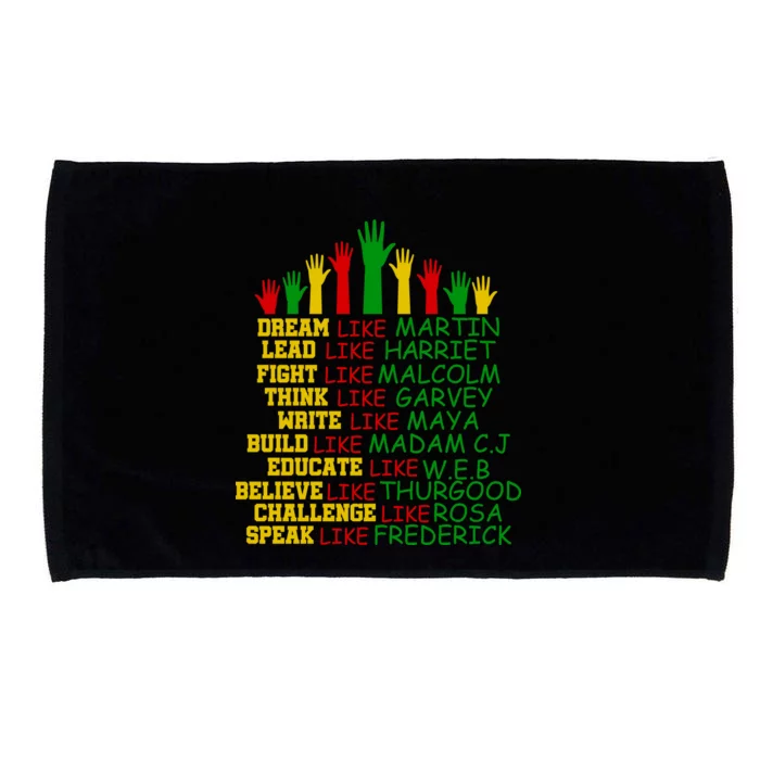 Black History Month Famous Figures Hands Microfiber Hand Towel