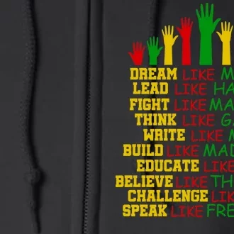 Black History Month Famous Figures Hands Full Zip Hoodie