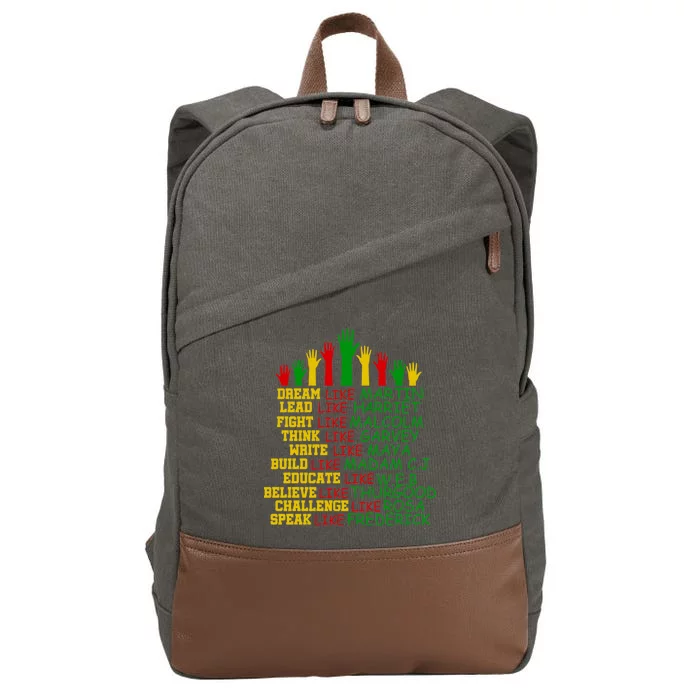 Black History Month Famous Figures Hands Cotton Canvas Backpack