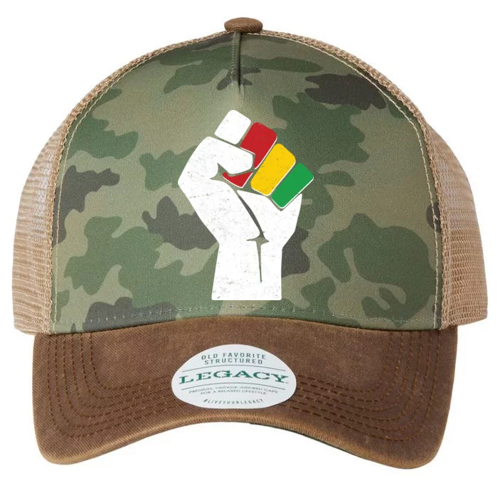 Black History Month Fist African Colors Legacy Tie Dye Trucker Hat