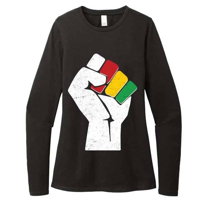 Black History Month Fist African Colors Womens CVC Long Sleeve Shirt