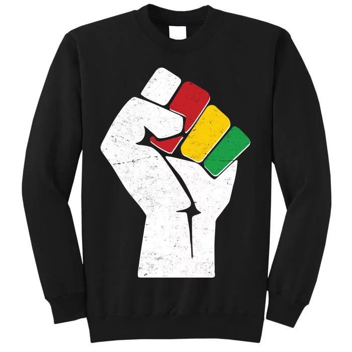 Black History Month Fist African Colors Tall Sweatshirt