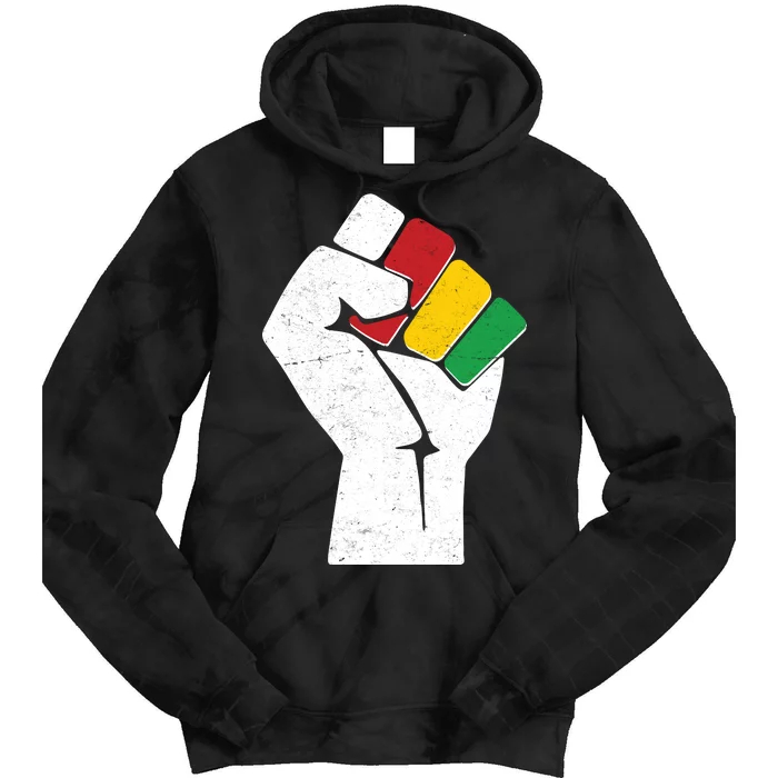 Black History Month Fist African Colors Tie Dye Hoodie