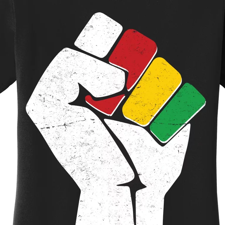 Black History Month Fist African Colors Women's T-Shirt