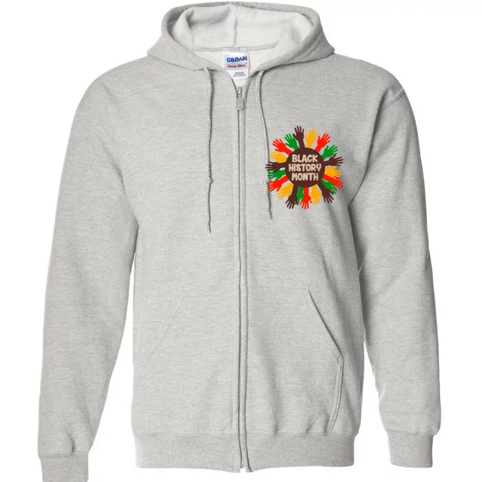 Black History Month Hands Raised Full Zip Hoodie