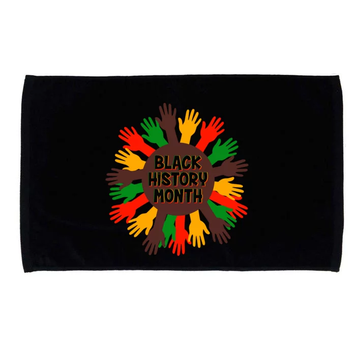 Black History Month Hands Raised Microfiber Hand Towel