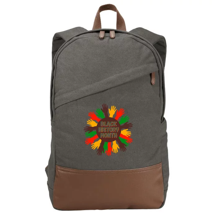 Black History Month Hands Raised Cotton Canvas Backpack