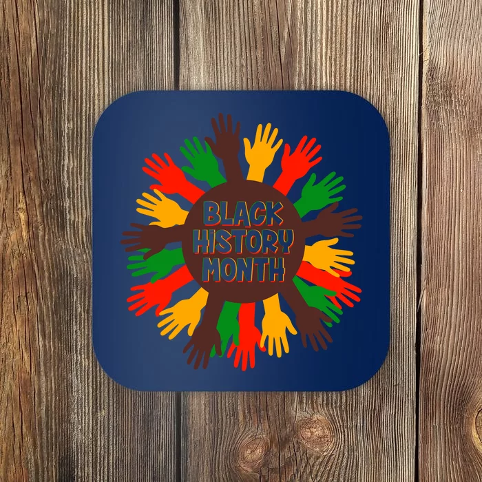 Black History Month Hands Raised Coaster