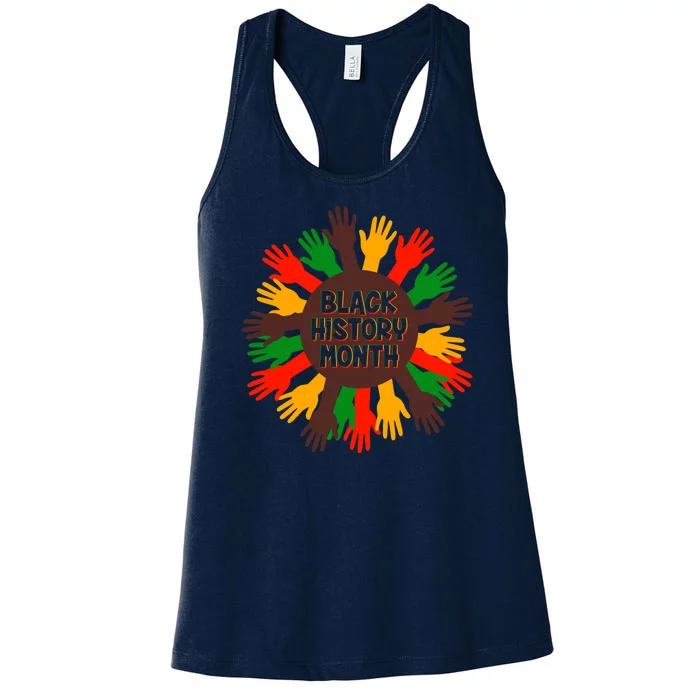 Black History Month Hands Raised Women's Racerback Tank