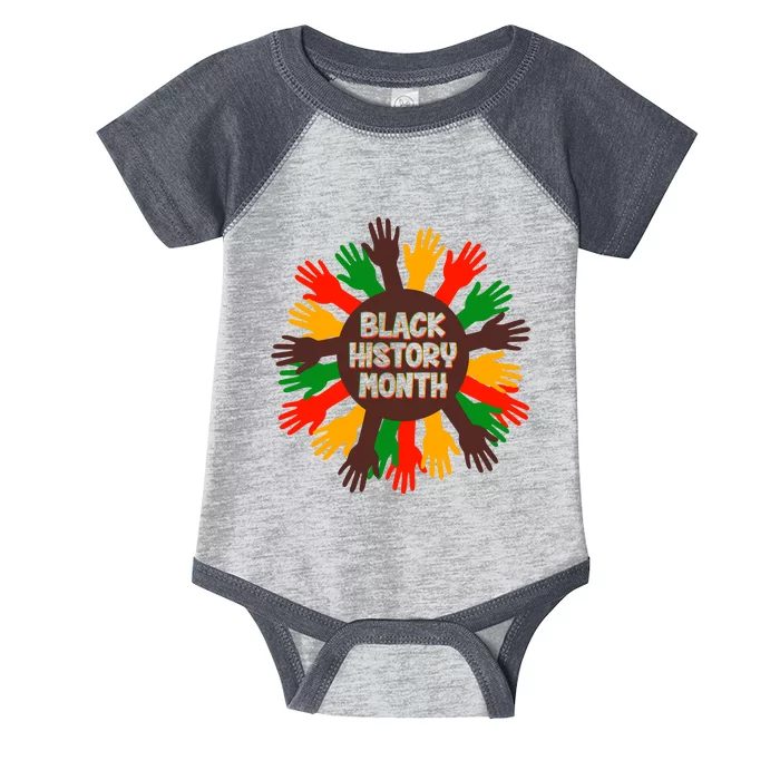 Black History Month Hands Raised Infant Baby Jersey Bodysuit