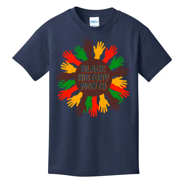 Black History Month Hands Raised Kids T-Shirt