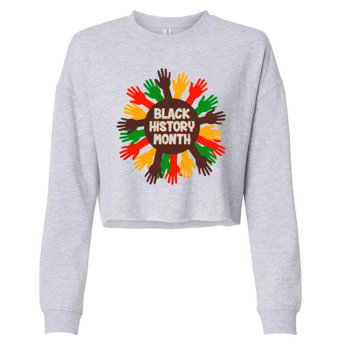 Black History Month Hands Raised Cropped Pullover Crew