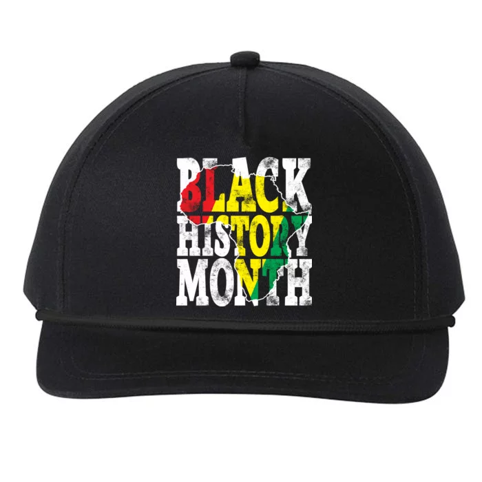 Black History Month Map Of Africa Snapback Five-Panel Rope Hat