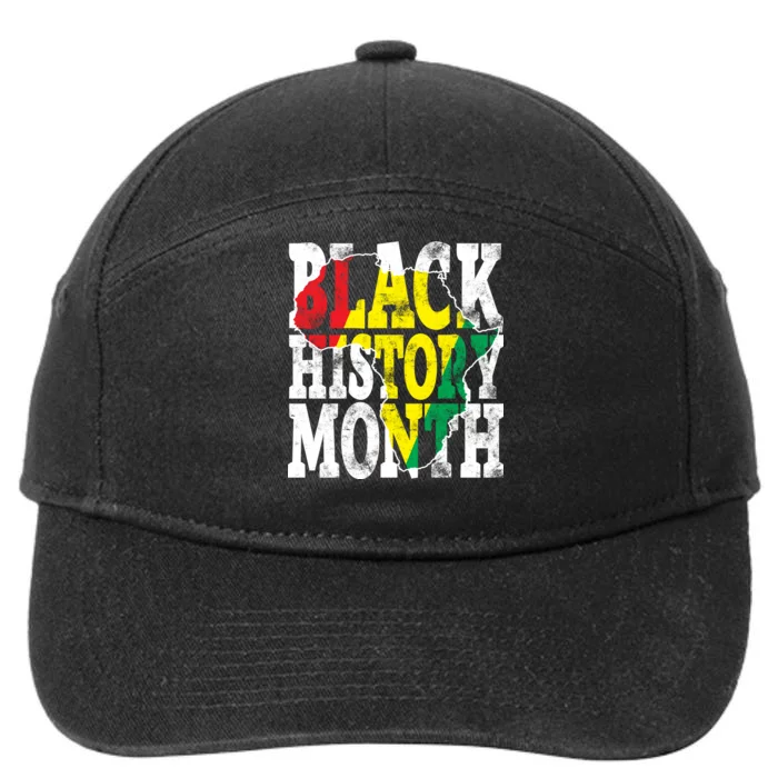 Black History Month Map Of Africa 7-Panel Snapback Hat