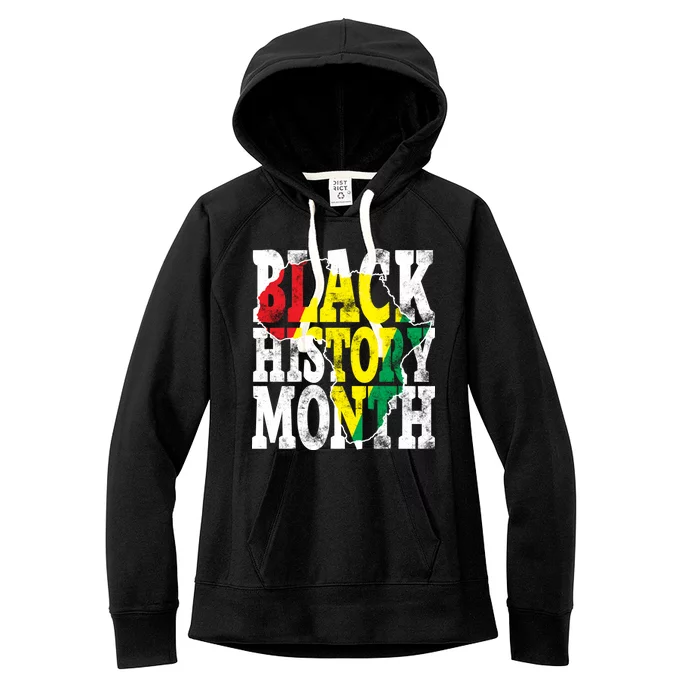 Black History Month Map Of Africa Women's Fleece Hoodie