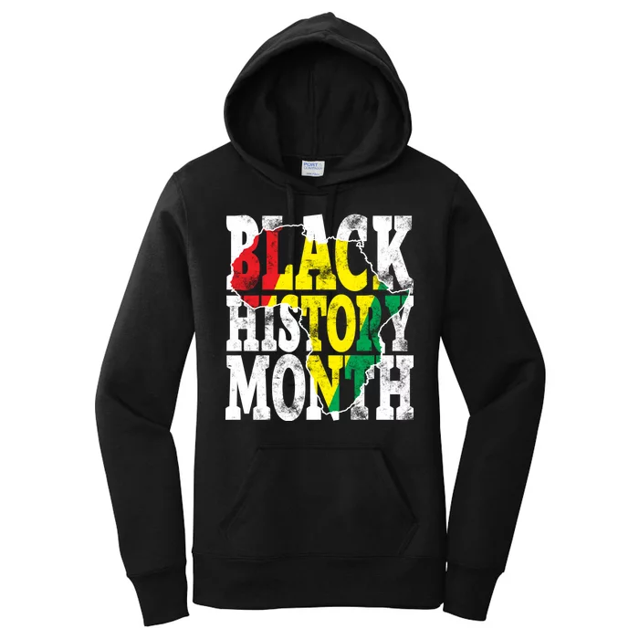 Black History Month Map Of Africa Women's Pullover Hoodie