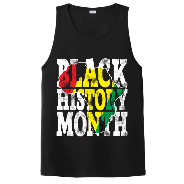 Black History Month Map Of Africa Performance Tank