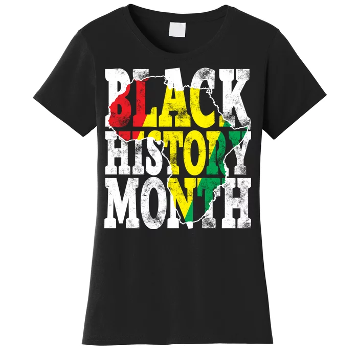 Black History Month Map Of Africa Women's T-Shirt