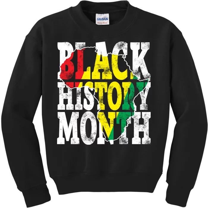 Black History Month Map Of Africa Kids Sweatshirt