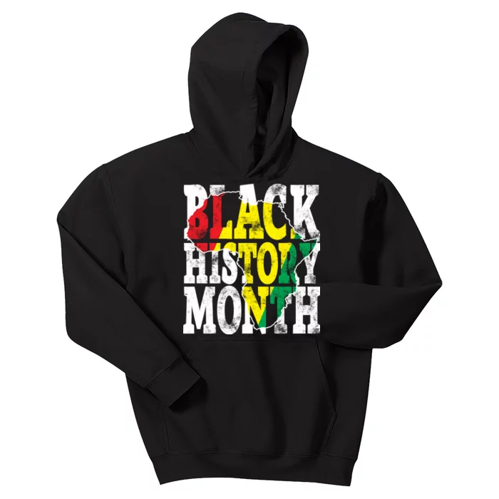 Black History Month Map Of Africa Kids Hoodie