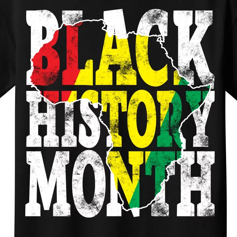 Black History Month Map Of Africa Kids T-Shirt