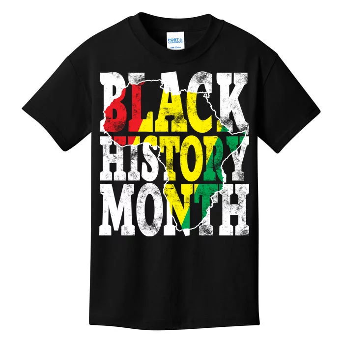 Black History Month Map Of Africa Kids T-Shirt