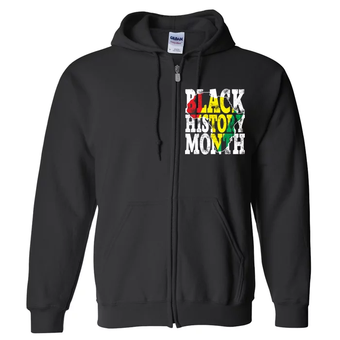 Black History Month Map Of Africa Full Zip Hoodie