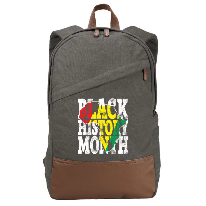 Black History Month Map Of Africa Cotton Canvas Backpack