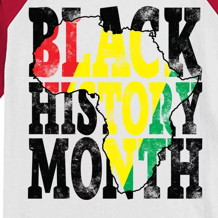 Black History Month Map Of Africa Kids Colorblock Raglan Jersey