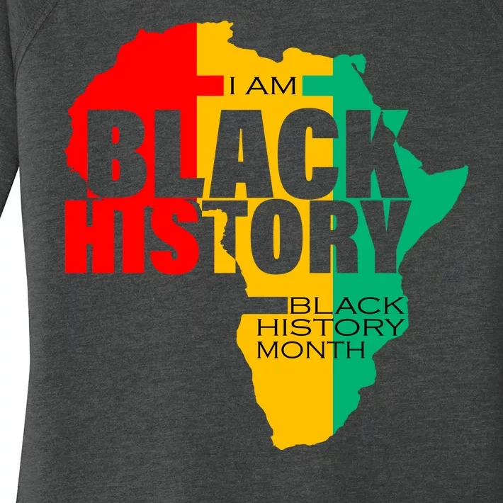 Black History Month Map Of Africa BHM Women's Perfect Tri Tunic Long Sleeve Shirt