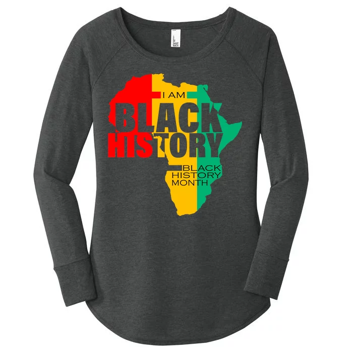 Black History Month Map Of Africa BHM Women's Perfect Tri Tunic Long Sleeve Shirt