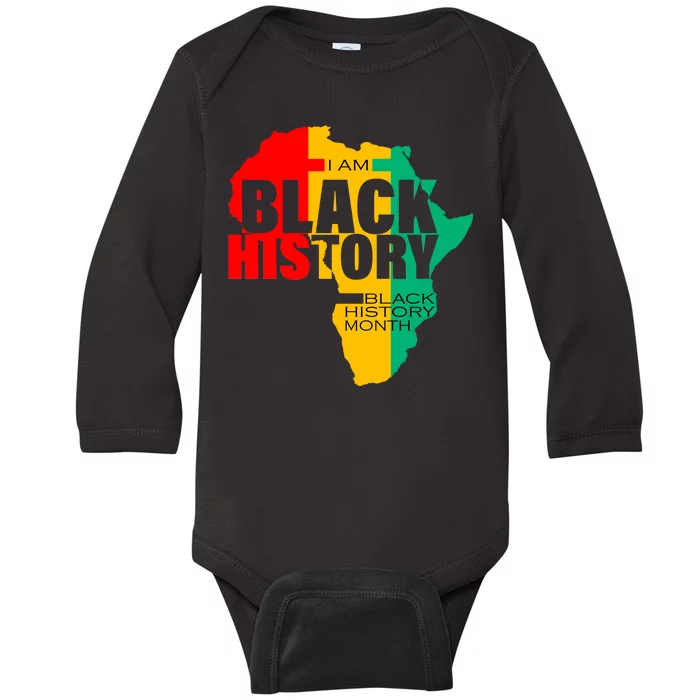 Black History Month Map Of Africa BHM Baby Long Sleeve Bodysuit