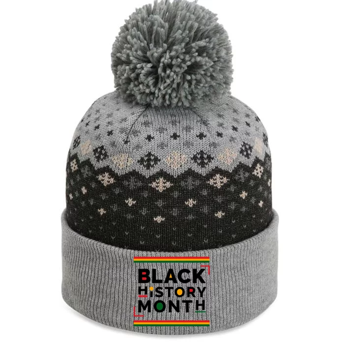 Black History Month Simple Logo The Baniff Cuffed Pom Beanie