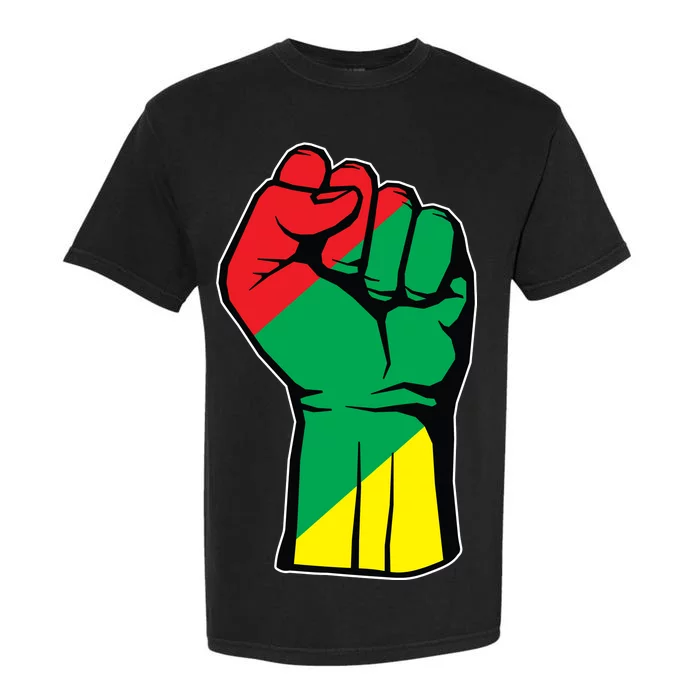 Black History Oppression Fist Garment-Dyed Heavyweight T-Shirt