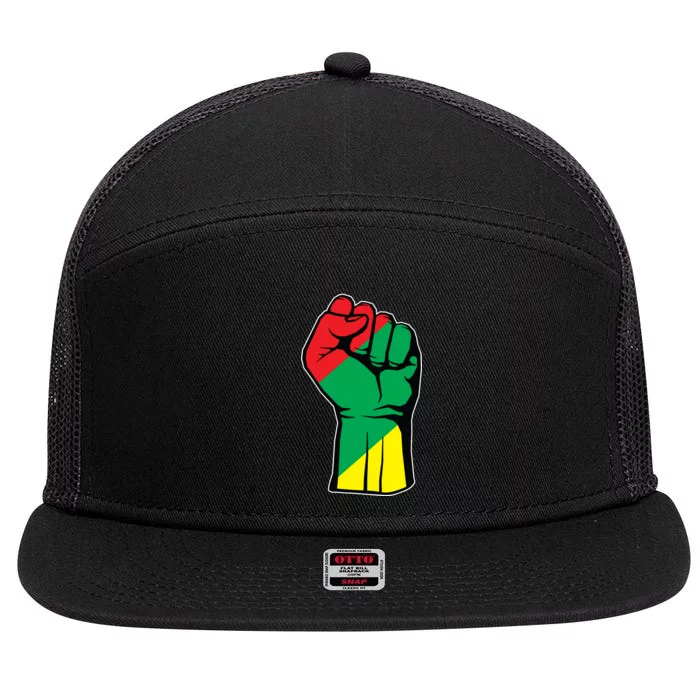 Black History Oppression Fist 7 Panel Mesh Trucker Snapback Hat