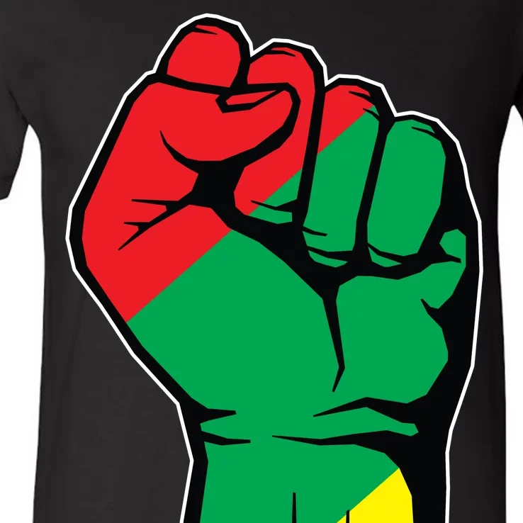 Black History Oppression Fist V-Neck T-Shirt