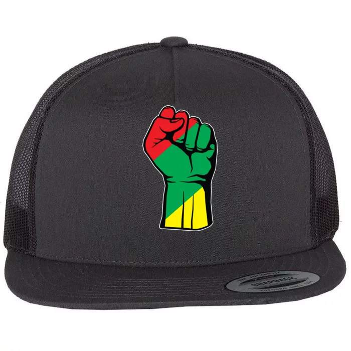 Black History Oppression Fist Flat Bill Trucker Hat