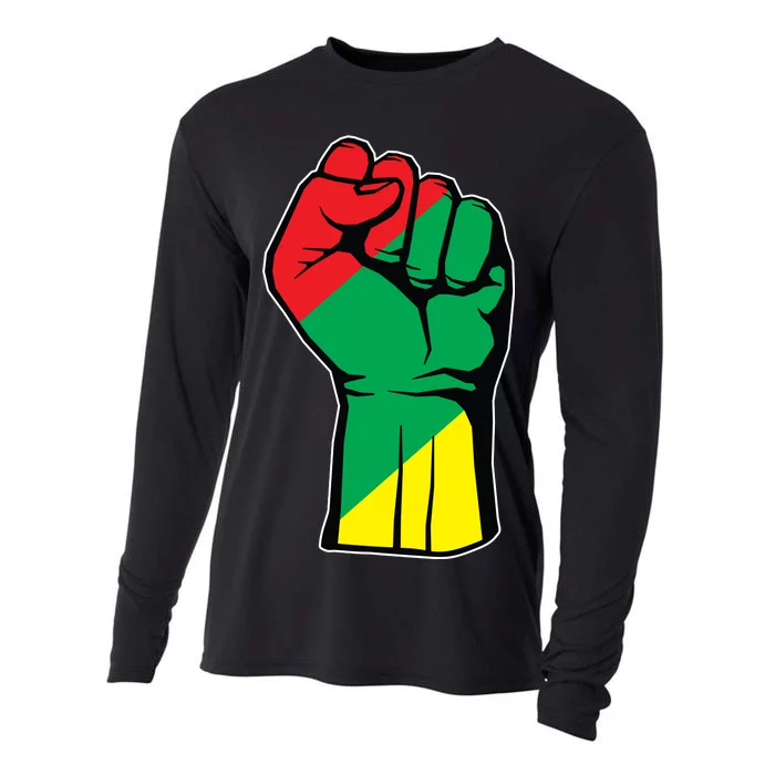 Black History Oppression Fist Cooling Performance Long Sleeve Crew