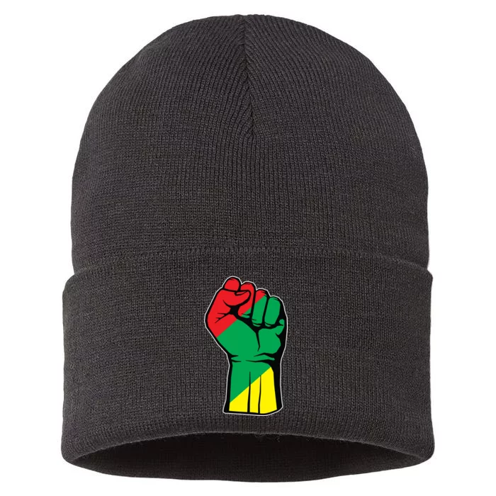 Black History Oppression Fist Sustainable Knit Beanie