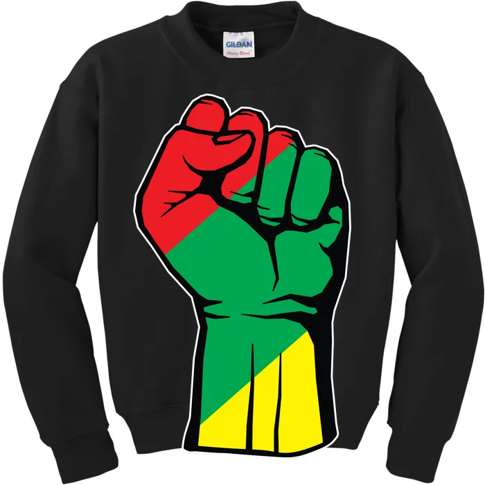 Black History Oppression Fist Kids Sweatshirt