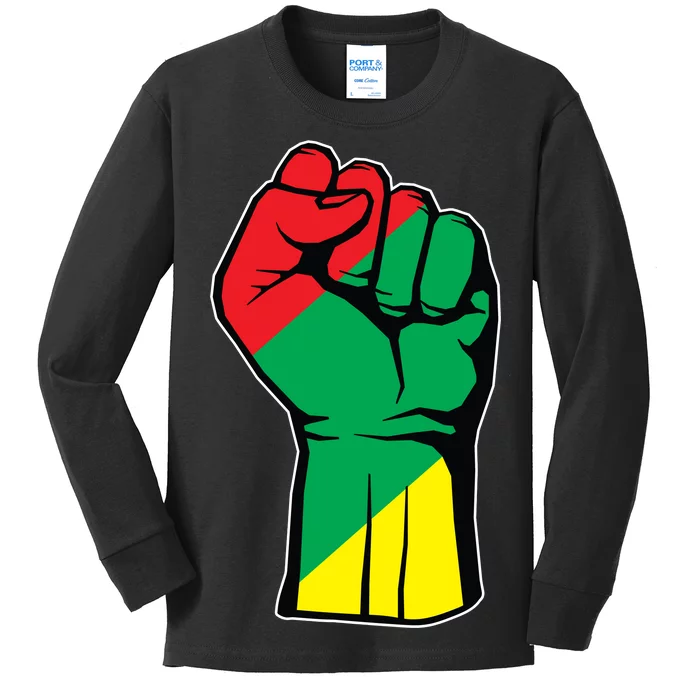 Black History Oppression Fist Kids Long Sleeve Shirt