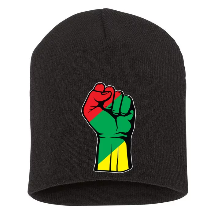 Black History Oppression Fist Short Acrylic Beanie