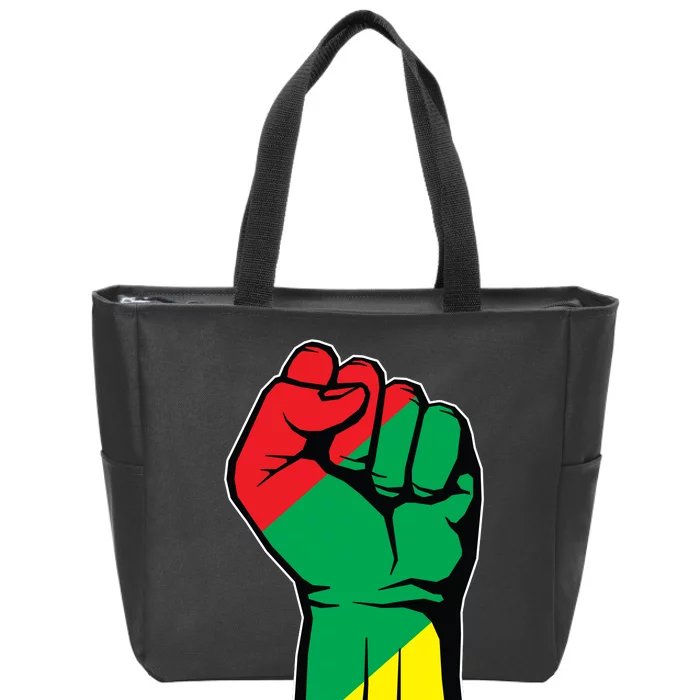 Black History Oppression Fist Zip Tote Bag