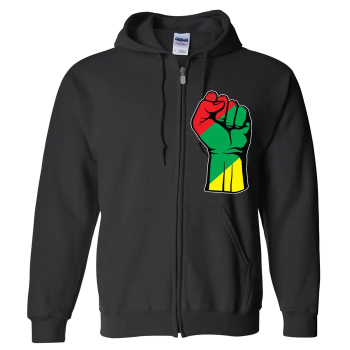 Black History Oppression Fist Full Zip Hoodie