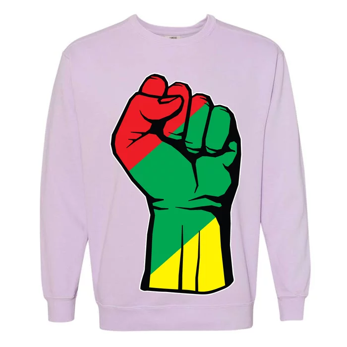 Black History Oppression Fist Garment-Dyed Sweatshirt