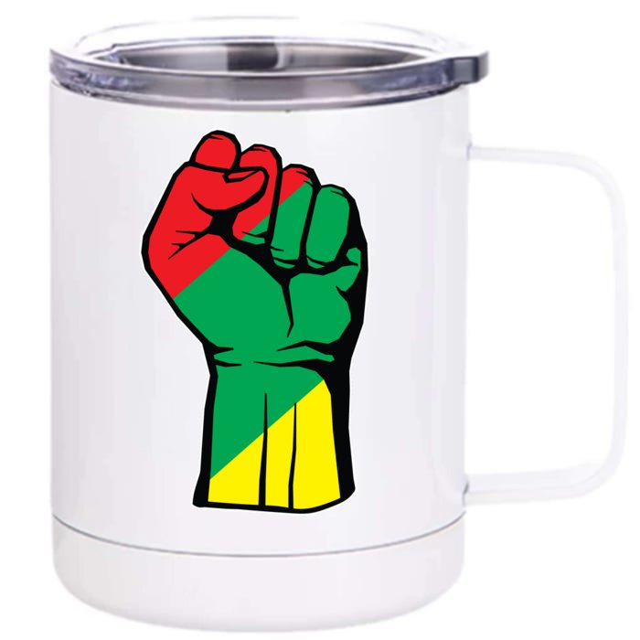 Black History Oppression Fist Front & Back 12oz Stainless Steel Tumbler Cup